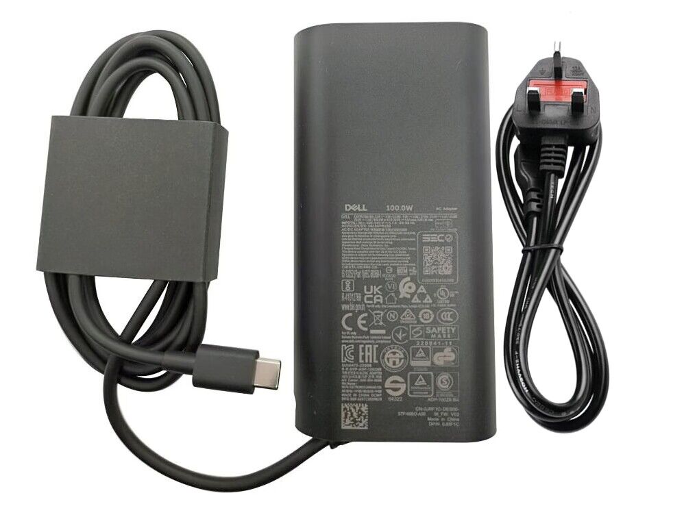 Genuine 100W USB-C Dell DA100PM220 AC Adapter Charger + Cable Genuine 100W USB-C Dell DA100PM220 AC Adapter Charger + Cable