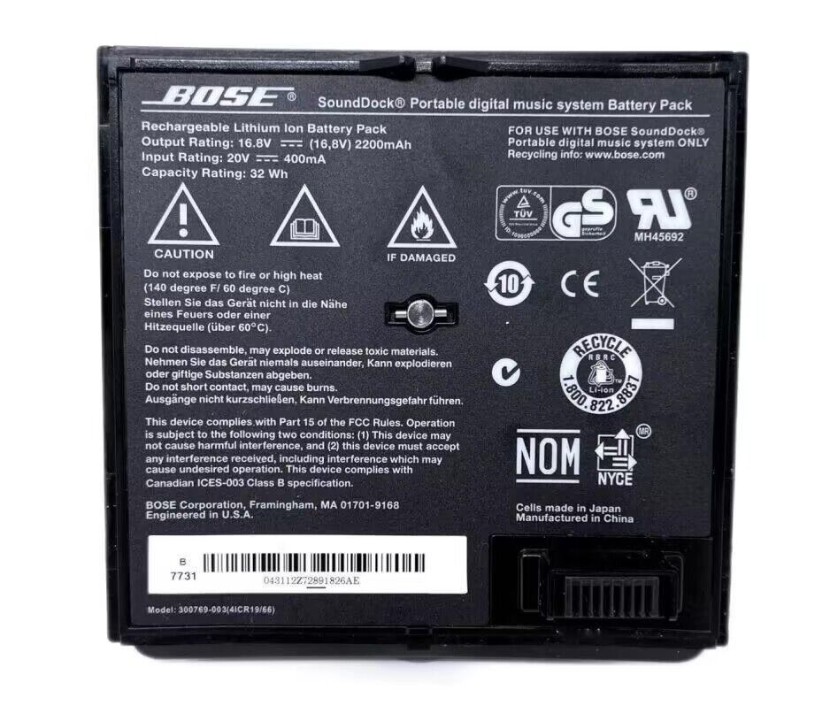 Genuine 2200mAh 32Wh Bose 300769-001 Battery Genuine 2200mAh 32Wh Bose 300769-001 Battery