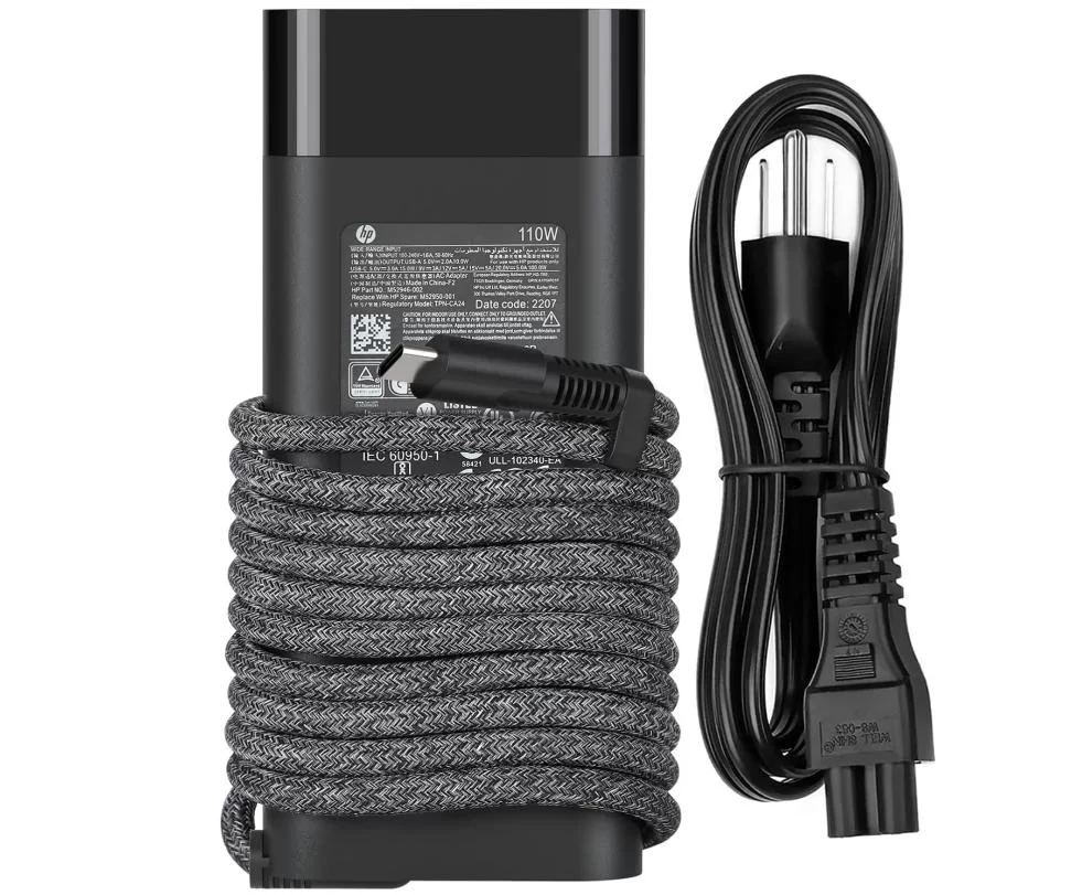 110W USB-C/USB-A HP ZBook Firefly 16 G9 6B8D3EA Charger AC Adapter + Cable