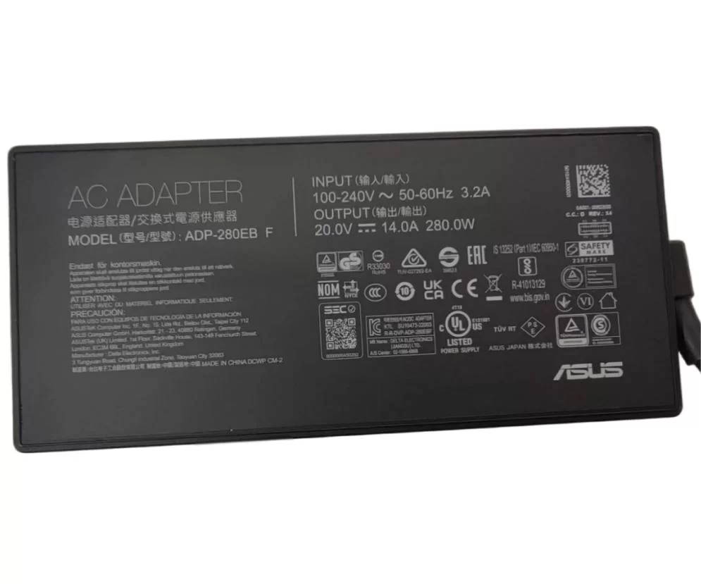 20V 14A 280W Original Asus ADP-280EB F Rectangle Conn Charger AC Adapter + Cable 20V 14A 280W Original Asus ADP-280EB F Rectangle Conn Charger AC Adapter + Cable